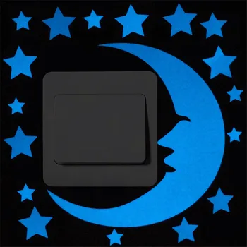 

Cartoon Blue-light Luminous Switch Sticker For Children Room Glowing Wall Sticker Glow In The Dark Decoration Sticker Home Decor