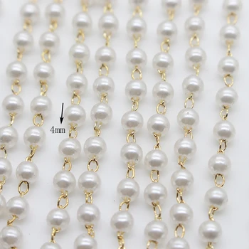 

ZMASEY New Hot 1M Handwork Link Pearl Chain Decoration Welding Pull Constantly Necklace Bracelet Decorative Chain Accessories