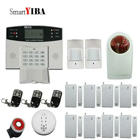 

SmartYIBA 433MHz Home Alarm System With Security Loudly Sound Siren Smoke/Fire Detector Wireless PIR/Motion Sensor Alarm Kits