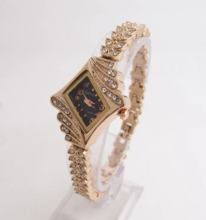 Лидер продаж, часы-браслет из розового золота для женщин, женские часы с кристаллами, кварцевые наручные часы, Relojes Mujer G-021