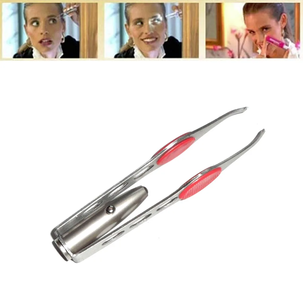 Mini Light Eyelash Removal Tweezer Clip Make Up Led Eyebrow Hair Beauty