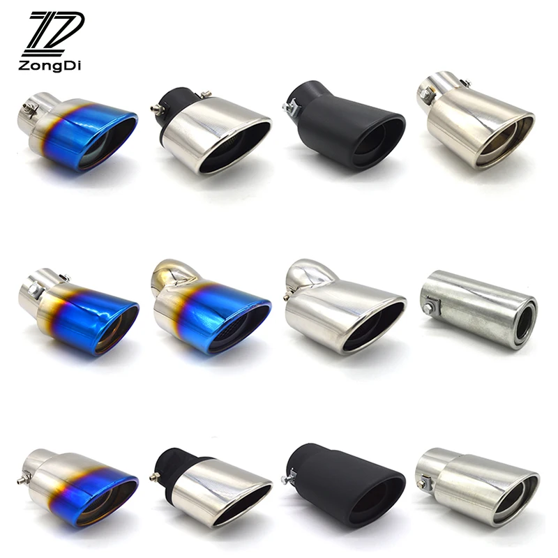 

ZD Universal Car Exhaust Muffler Tip Pipe For Mazda Nissan Ford Kia Chevrolet Hyundai Citroen Volkswagen Chrome Stainless Steel