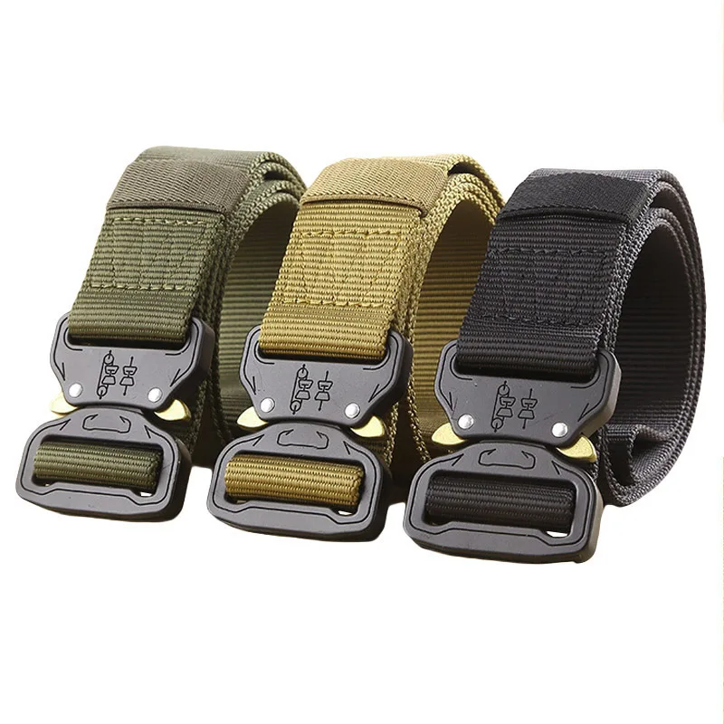 

Military Combat Tactical Belt Men Thicken Metal Buckle Nylon Military Belts Heavy Duty Molle Carry Survival Waist Belt