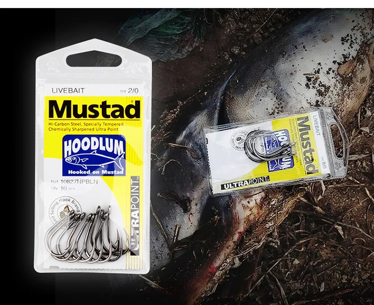 Mustad норвежский рыболовный крючок, супер мощный большой размер, круглые рыбные крючки, 1#-12/0#, 10827NP-BN