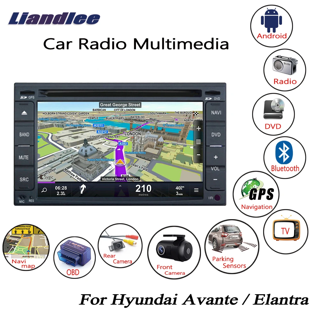 Liandlee For Hyundai Avante  Elantra 2000~2006 Android Car Radio CD DVD Player GPS Navi Navigation Maps Camera OBD TV Screen Multimedia1
