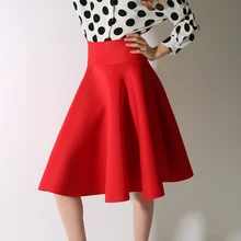 Горячая Распродажа летняя стильная женская новая модная элегантная однотонная Высокая талия тонкая плиссированная трапециевидная юбка плюс размер женская миди юбка