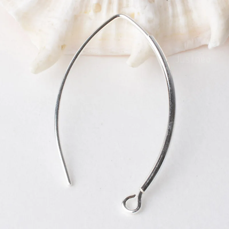 

ear hook, solid 925 sterling silver earring wire hooks, sterling silver earring findings components, Jewelry DIY Findings