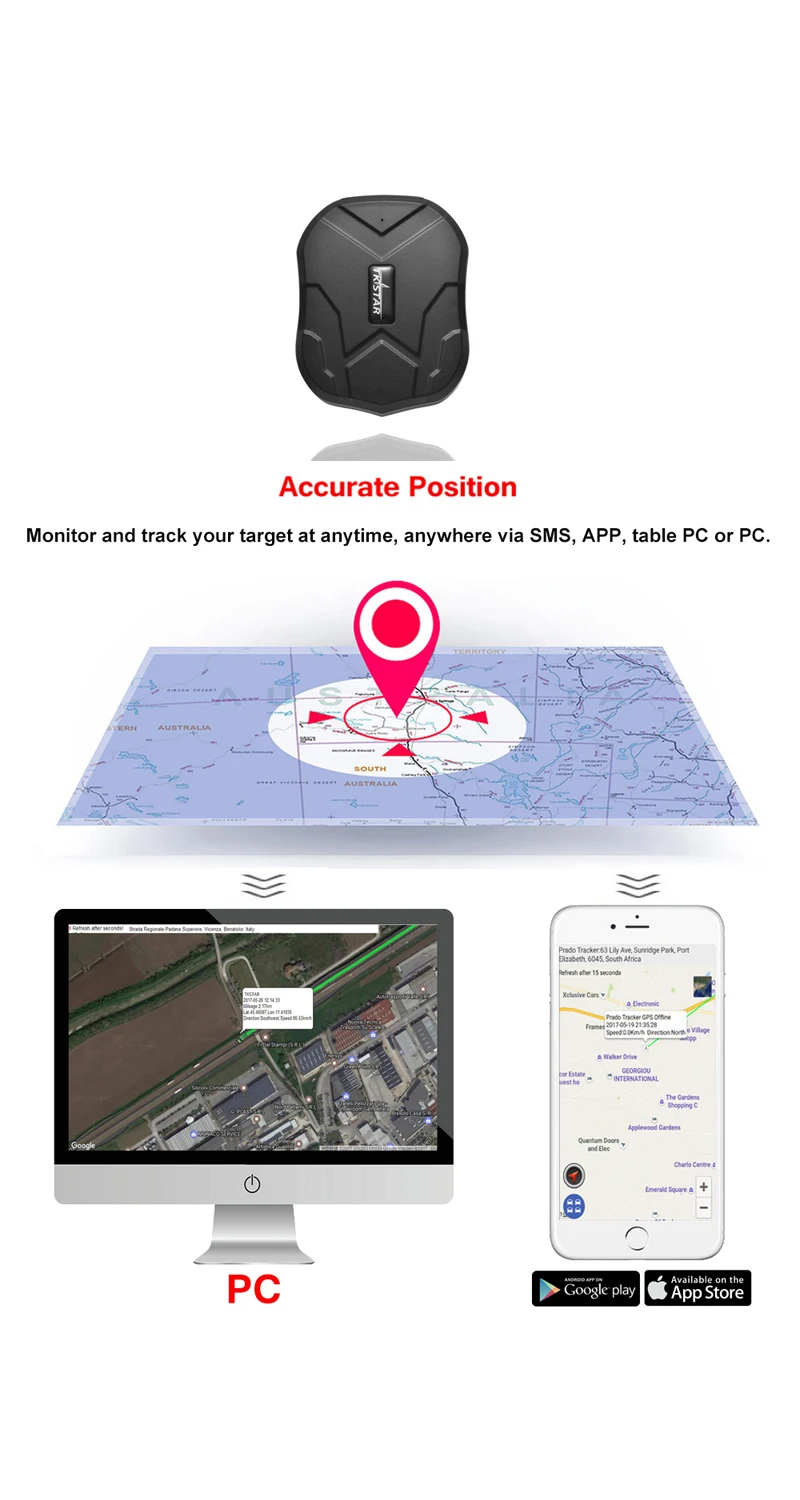 Водонепроницаемый 3g gps GSM GPRS Автомобильный трекер TK905 TKSTAR долгое время ожидания магнит голосовой монитор бесплатное приложение веб-Отслеживание локатор