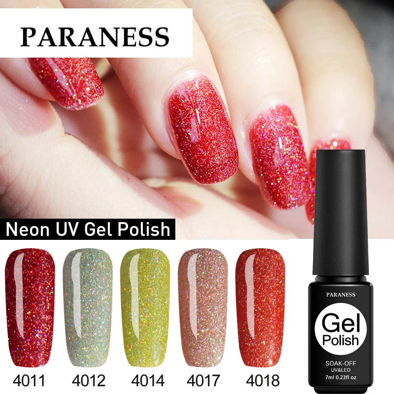

Paraness Neon Color UV Lamp Gel Polish Soak Off Gel Lak Vernis 19 Color 7ml UV Gel Nail Polish Semi Permanent Gelpolish Lacquers