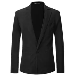 2019 Новый Модный корейский тренд мужской костюм куртка с длинными рукавами осенний сплошной цвет одна застежка длинный костюм для мужчин