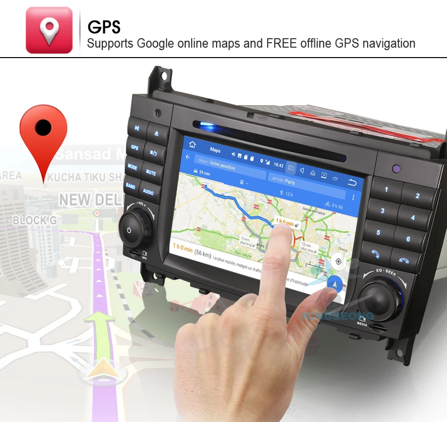 Best 7" Android 7.1.2 Autoradio Car DVD CD Player GPS Navigation for Mercedes Benz C-Class W203 CLC W203 CLK Class W209 Radio 3G OBD 20