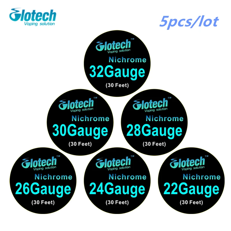 

Glotech 5rolls* 10m/roll electronic cigarette Nichrome heating wires Pre-built coil for RDA RBA vaporizer atomizer DIY atomizer