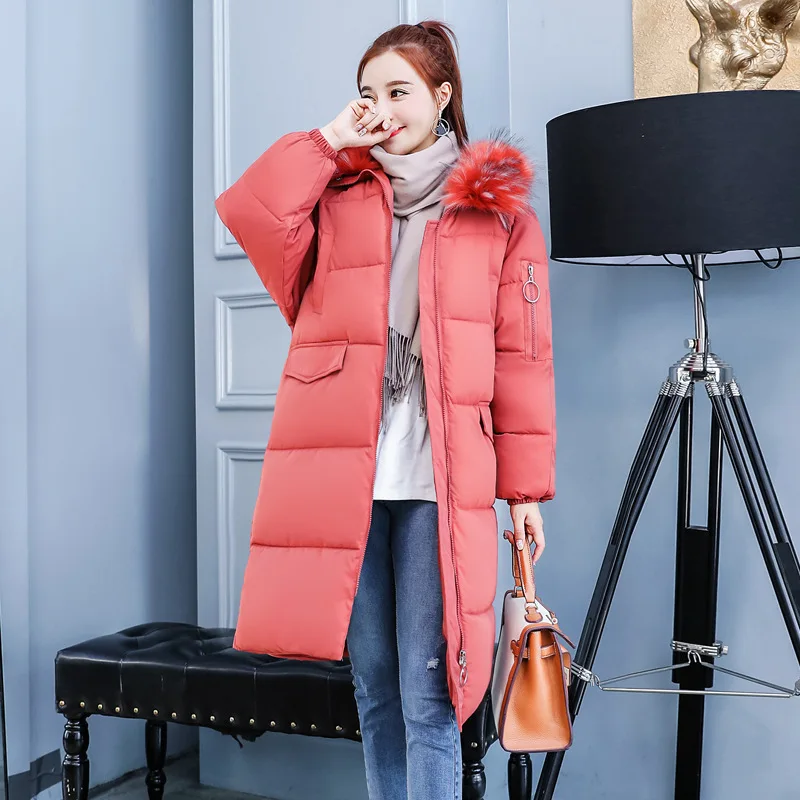 Cotton-padded Woman Long Paragraph. 2018 New Pattern Easy Down Cotton Winter Clothes Seta Lead Loose Coat Woman Cotton-padded Leather Jackets Coats & Jackets