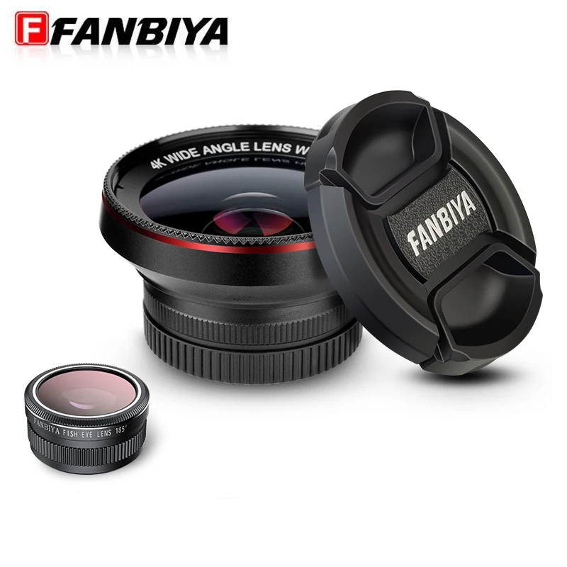 FANBIYA 3in1 Micro Phone Lens 0.6x 4k Wide Angle + 15x Macro + 185