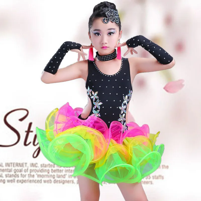 latin dance wear for girls latin salsa dress ballroom tango dresses kids spandex children 2018