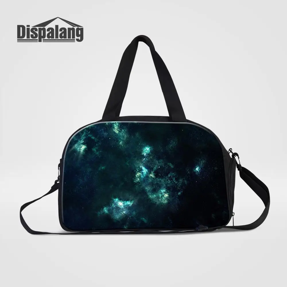 Dispalang пространство вселенной Galaxy Star Для женщин Дорожные сумки большой Ёмкость мужские Чемодан путешествия вещевой мешок плеча Сумки для поездок - Цвет: Светло-желтый