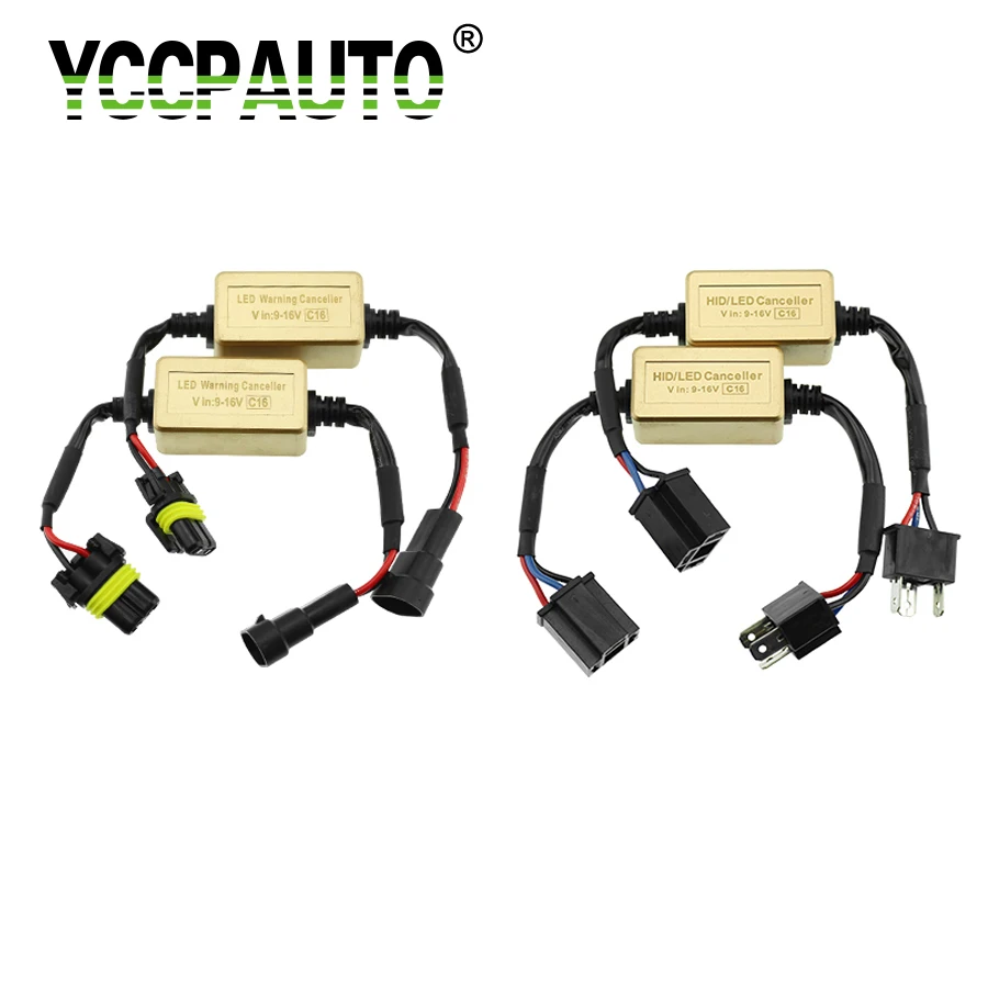 

YCCPAUTO Car LED Headlight H4 H7 Canbus Decoder Cable Canceller 9005 9006 H1 H3 H8 H11 No Error Free Load Resistor Wiring 2PCS
