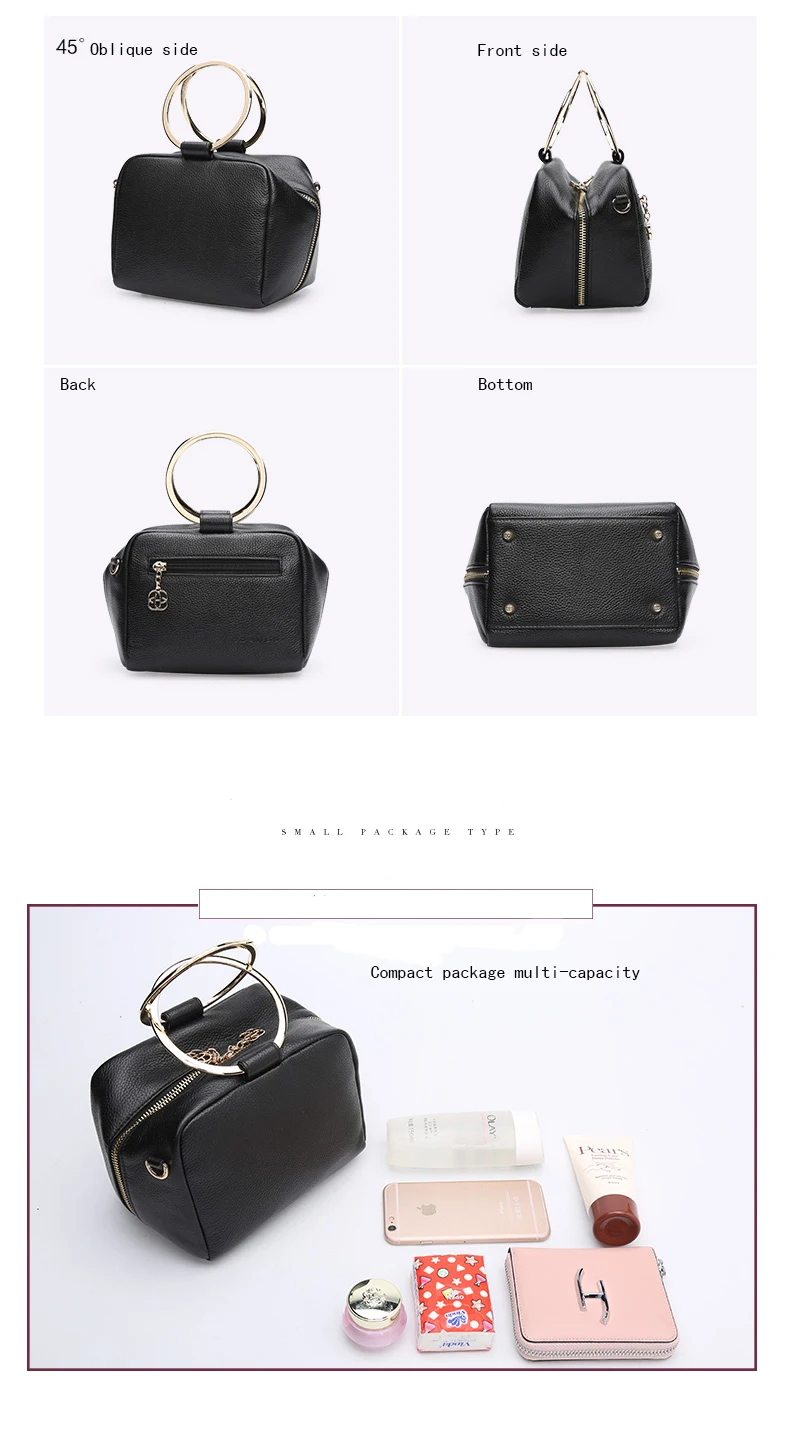 HONGU Luxury Cow Leather Handbags Women Bags Brands Ring Evening Purses Lady Mini Crossbody Shoulder Bags Female Messenger Totes     H5140080992 (10)