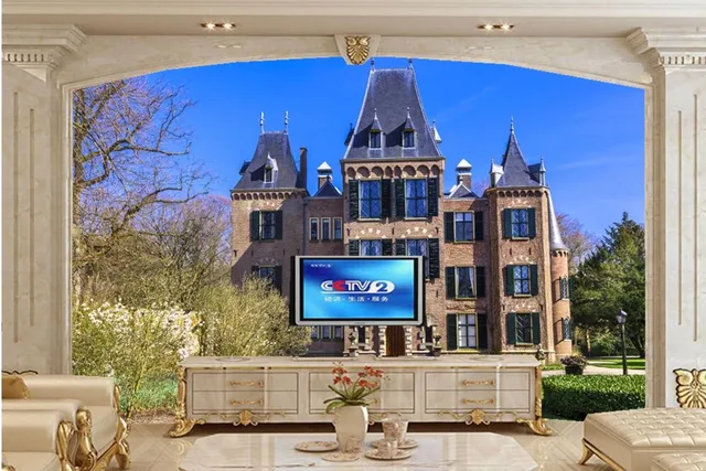 large 3d murals papel de parede netherlands castles wallpaper living