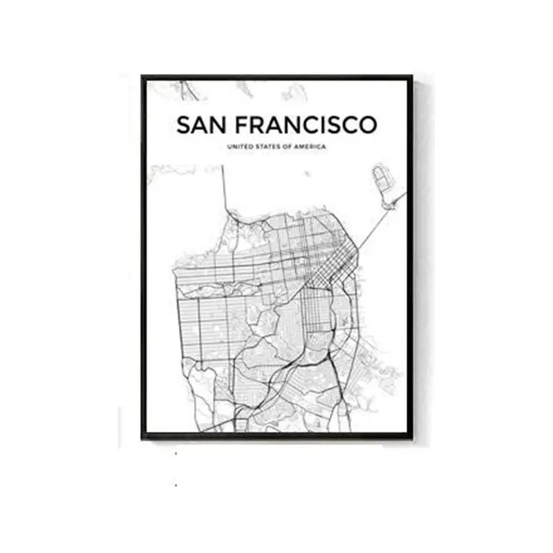 Черно-белая карта городов мира, Париж, Лондон, Нью-Йорк, плакат в скандинавском стиле, Настенная картина для гостиной, домашний декор, Картина на холсте, 1 шт - Цвет: 2