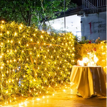 

LED Net Mesh Fairy String Light Garland Window Curtain Christmas Fairy Light 3MX2M 1.5X1.5M Wedding Party Holiday Light