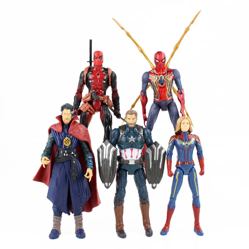 

5pcs/set Captain America Spiderman Deadpool Doctor Strange PVC Action Figures Model Doll For Kids Gifts