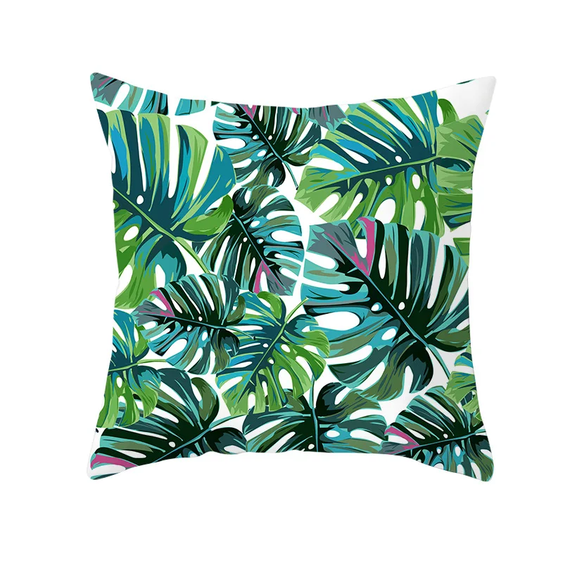 Тропический декоративный чехол для подушки с принтом, Полиэстеровая зеленая подушка для дивана/декоративная наволочка для дома - Цвет: TPR171-3