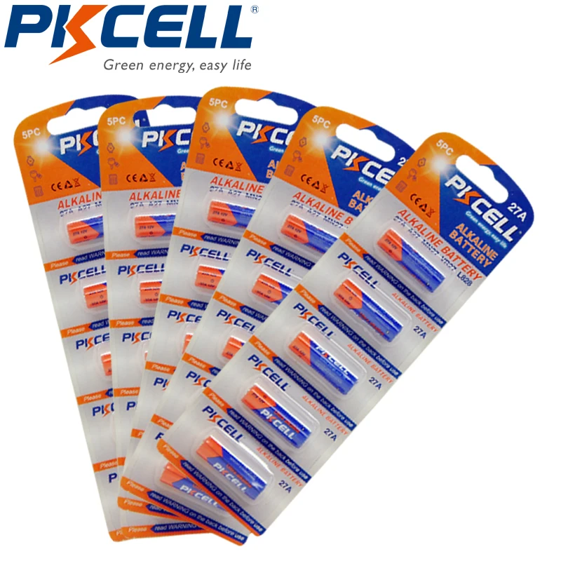 

25Pcs/5Card 12V 27A 12V MN27 27A A27 L828 Alkaline Battery For doorbells car alarm keyless remote toys Canada Stock