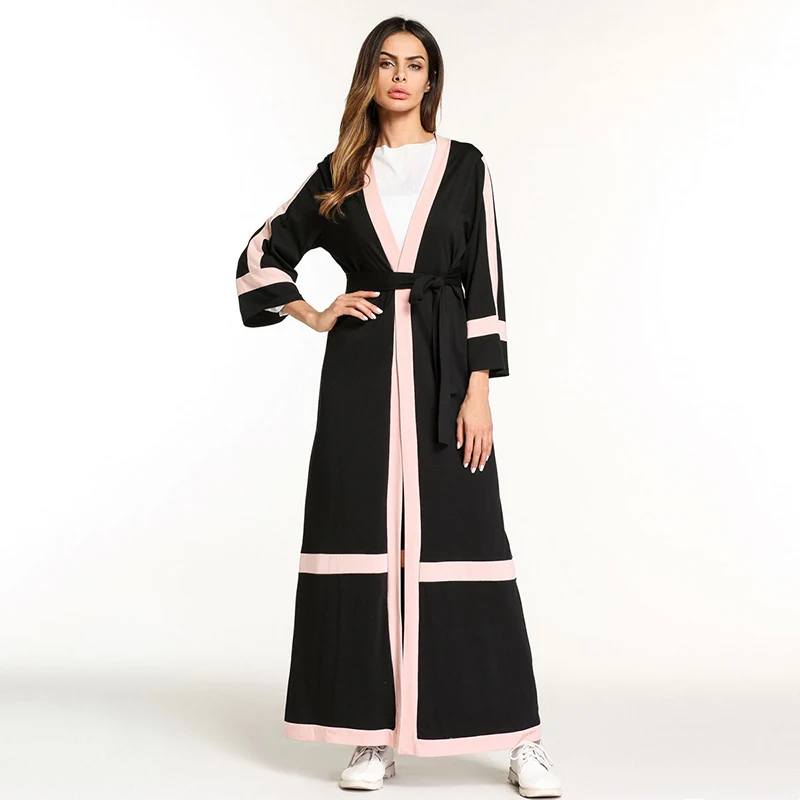 OBEEII Women Muslim Prayer Dress Abaya Bat Sleeve Loose Islamic Turkey Middle East Dubai Kaftan Full Length Dress Black One Size