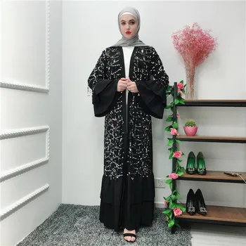 

Muslim Long Robe Gowns Tunic Jubah Katfan Middle East Ramadan Eid Arab Beading Abaya Sequins Full Dress Cardigan Kimono Islamic