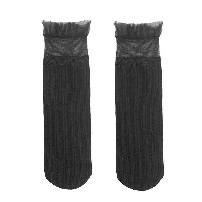 1 пара,, модные сетчатые тонкие носки, одноцветные женские мягкие милые длинные носки для женщин, носки - Цвет: Dark gray