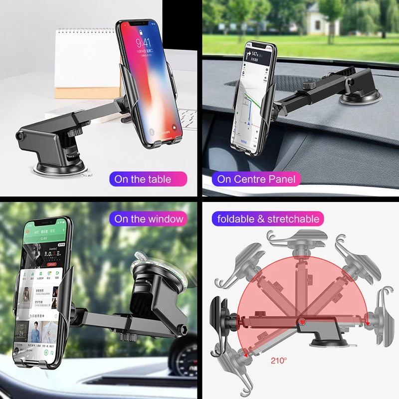  LINGCHEN Car Phone Holder For iPhone X XS MAX 8 7 Plus XIAOMI Windshield Car Mount Phone Stand Car 