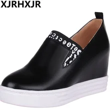 XJRHXJR/Новинка года; сезон весна-осень; женская обувь из искусственной кожи на плоской платформе; женские лоферы без застежки; мокасины; женская обувь