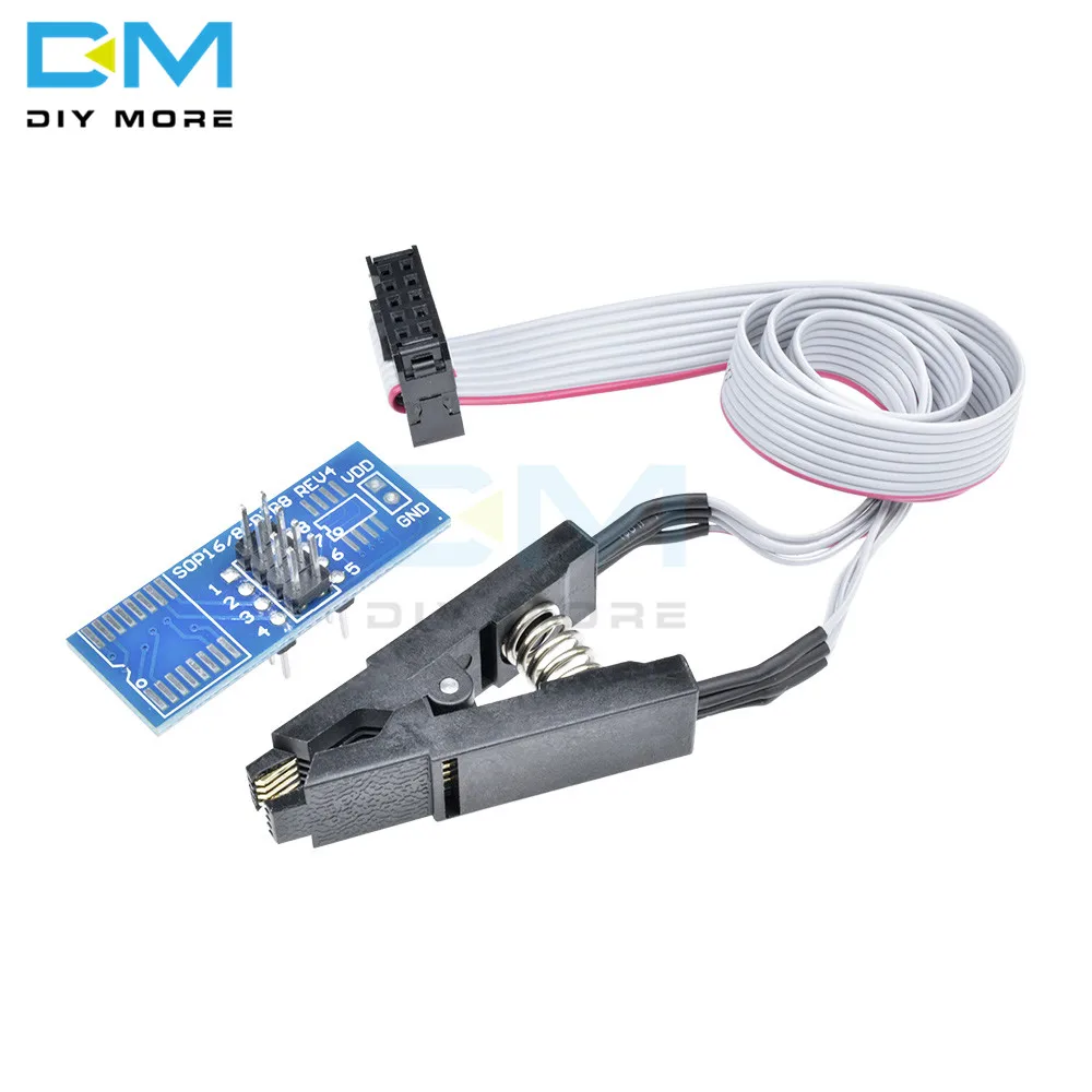 

CH341 CH341A USB programmer with SOIC8 SOP8 SOP clip IC socket programer IC socket 5V-3.3V support 24/25XX SPI flash EEPROM chip