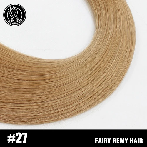 Сказочные волосы remy, 100 г/шт., 18 дюймов, настоящие европейские прямые человеческие волосы, пряди, уток, выделенный цвет пианино, человеческие волосы remy - Цвет: #27