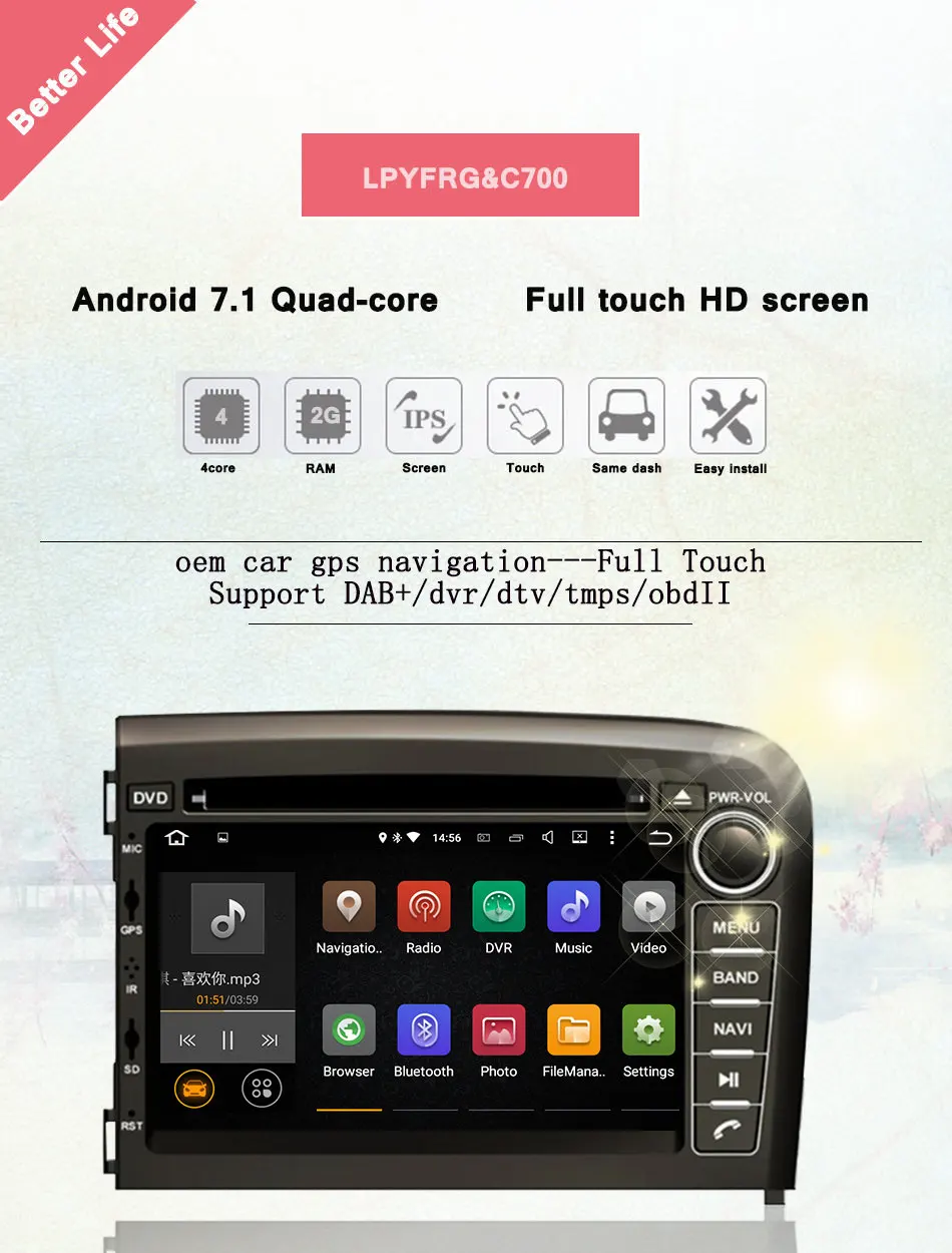 2din 4G Android7.1 1024*600 OCTA/quad core Fit VOLVO S80 1998-2006 автомобильный dvd-плеер Мультимедиа gps навигация NAVI gps Радио DVD