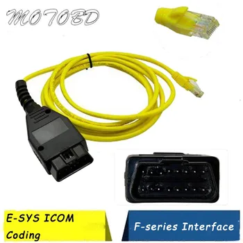 

ENET Data Cable For BM Ethernet to OBD2 Interface Cable 16Pin Connector ESYS 3.23.4 V50.3 Data E-SYS ICOM Coding For F-Serie