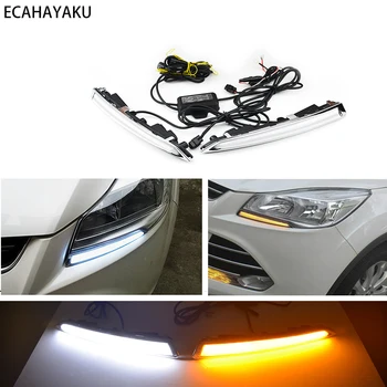 

ECAHAYAKU Car LED Driving Daytime Running Light DRL Car Styling Fog Famp Relay Daylights for FOR FORD Kuga Escape 2013 2014 2015