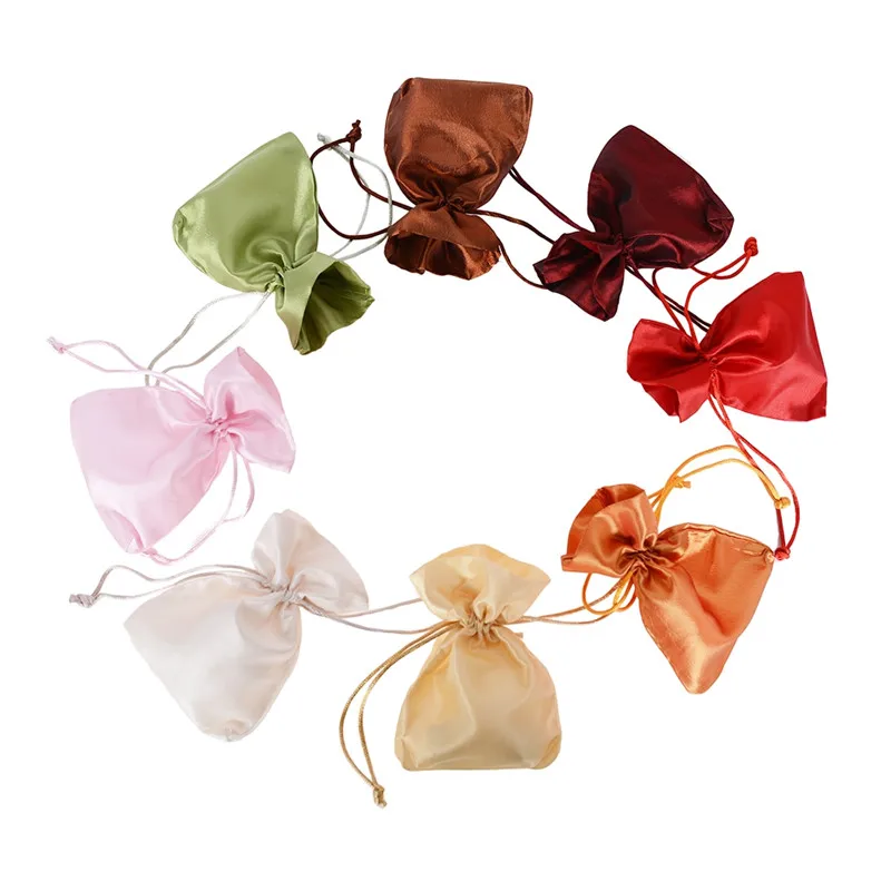 

Pinksee 5pcs/pack Simple Cute Candy Bag Packaging For Sweet Candies Smooth Fabric Wedding Favor Party Gift Wrap