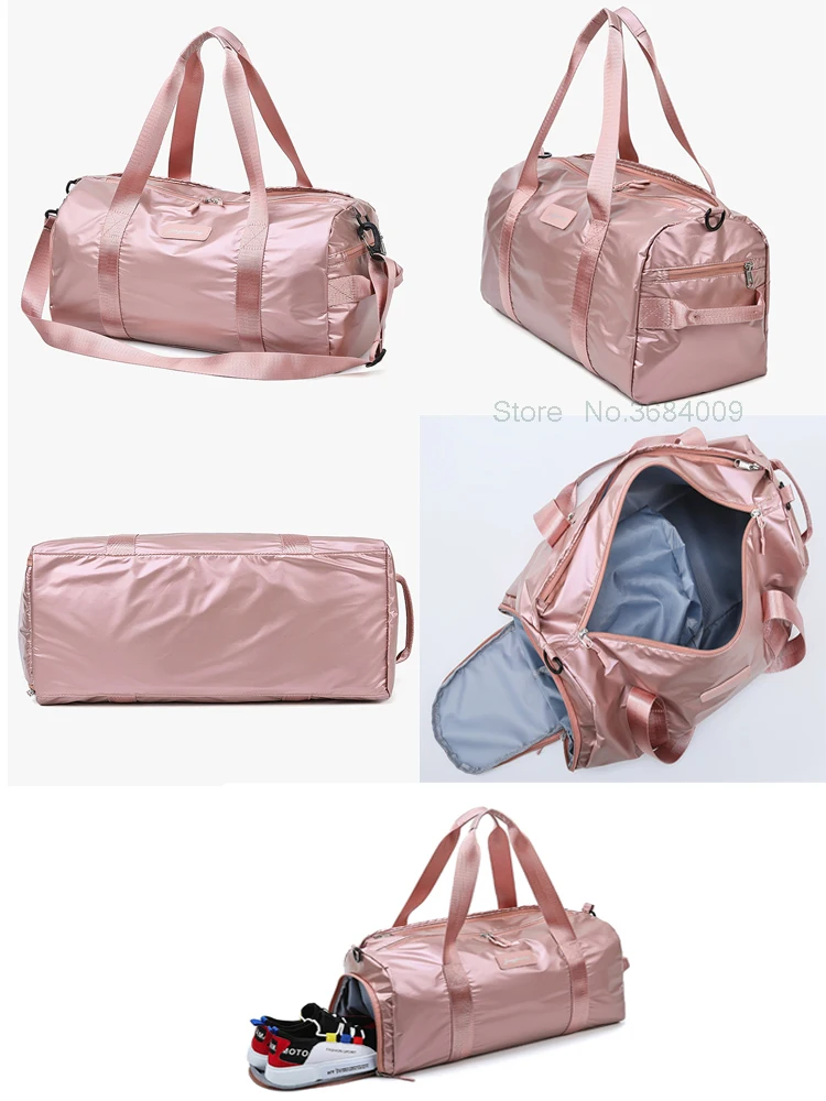 Goede Goedkope waterdichte oxford Vrouwen Sporttas met Schoenen Compartiment voor Sport Zwemmen Reizen fitness Duffels Roze mannen sporttassen