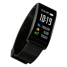 Цвет Экран смарт-браслет монитор сердечного ритма IP67 спортивные Фитнес Сталь Узкий браслет трекер Smartband Bluetooth Android IOS