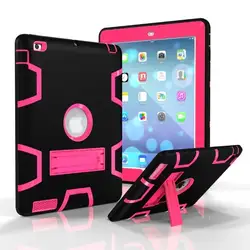 2016 Coque чехол для iPad 4 3 2 Heavy Duty Пластик + резиновый чехол для Apple iPad 2 3 4 гибридный 3in 1 с подставкой держатель 12C