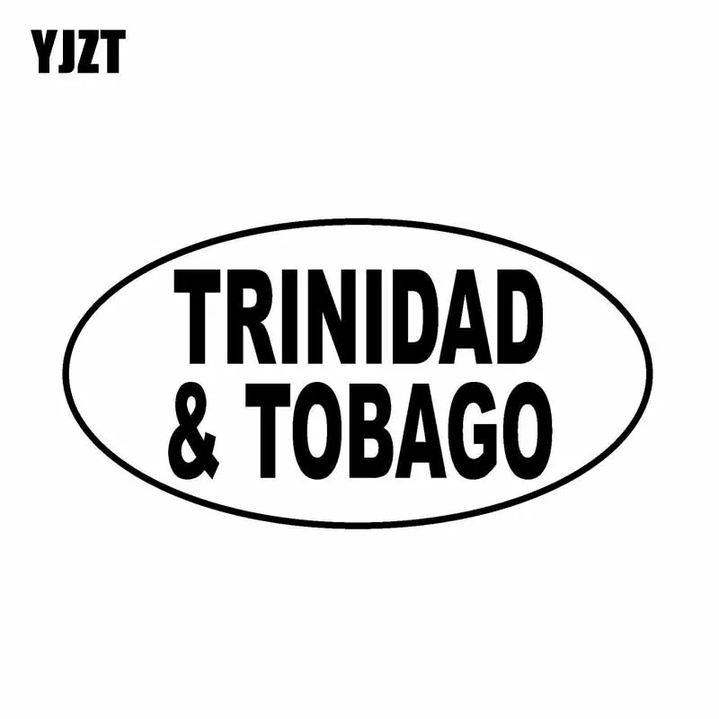 YJZT 14.6CM*7.7CM TRINIDAD &amp TOBAGO Oval Code Vinyl Decals Car Sticker Black/Silver C10-01698 | Автомобили и мотоциклы