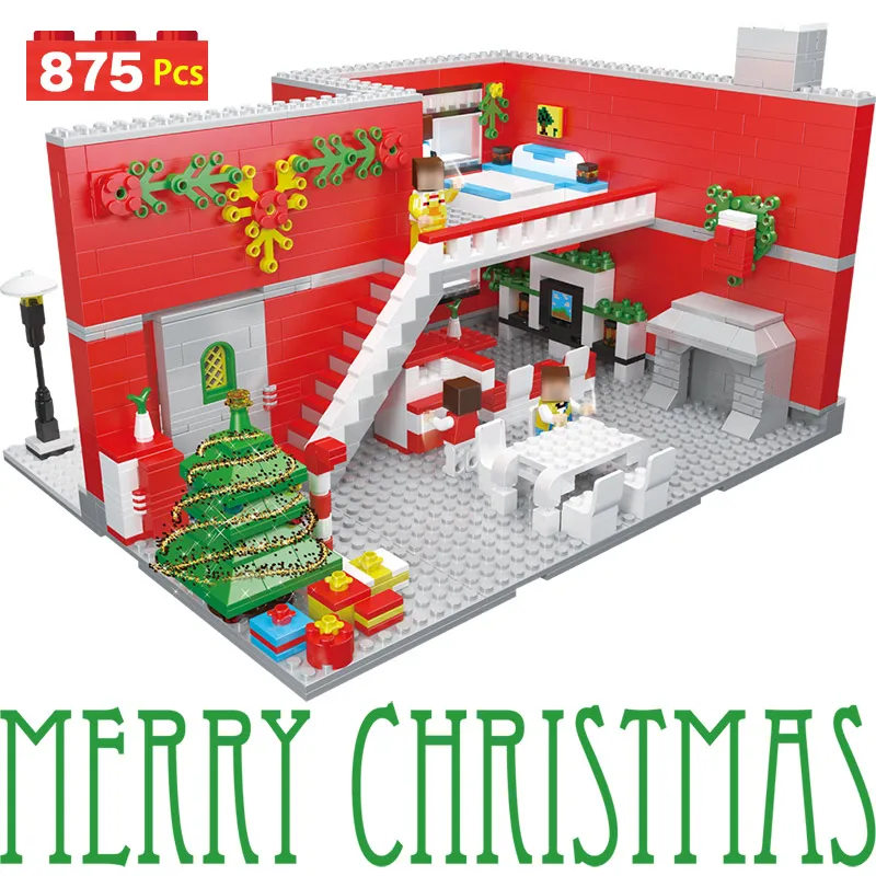 

Creator Christmas Winter Technic LegoINGlys Carnival Night Party Model Plastic Building Blocks Toys for Children 875pcs
