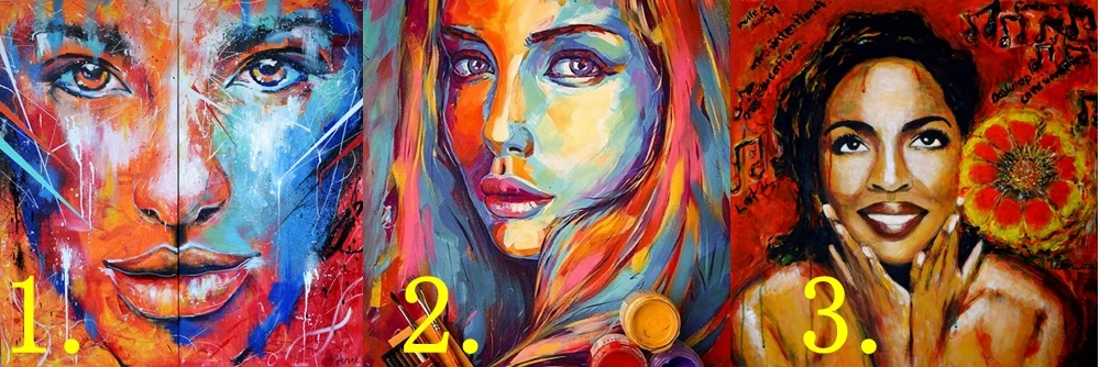 Abstract Portrait Wall Art Two Face Oil Painting Canvas Print Beauty Woman Portrait Painting for Room Home Wall Decor Girl Art
