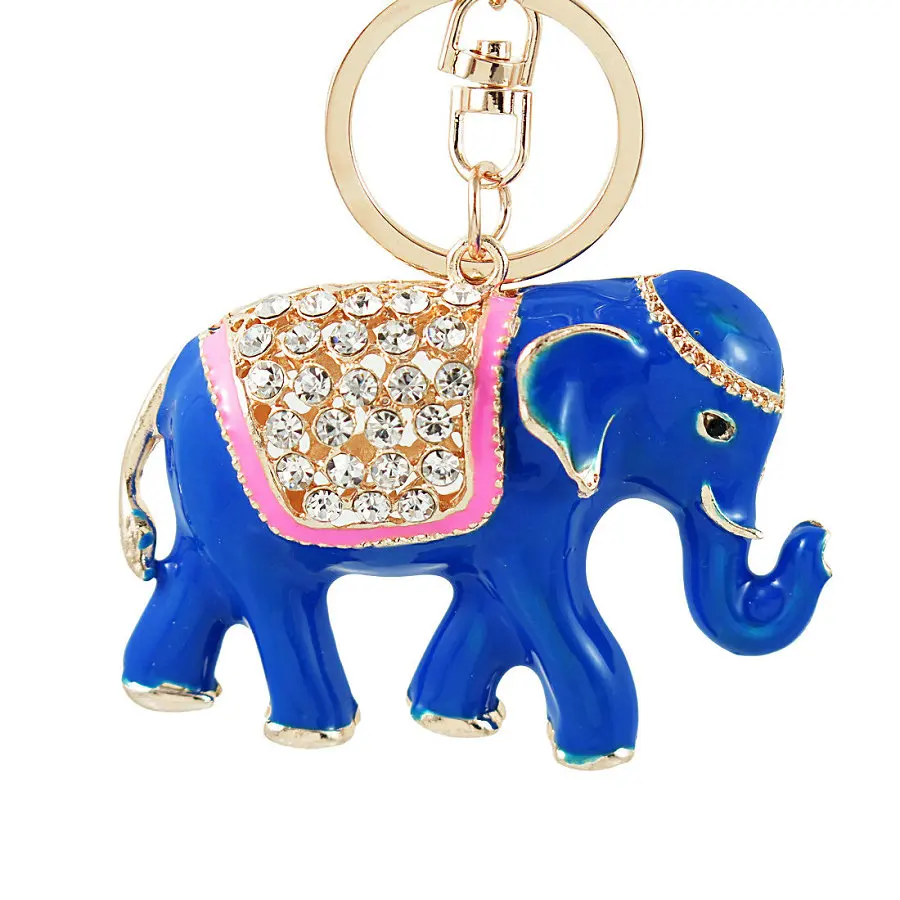 3D Благоприятный несколько стилей слон брелок цепи целая Эмаль Красочный Кристалл сумка подвесные брелоки для женщин