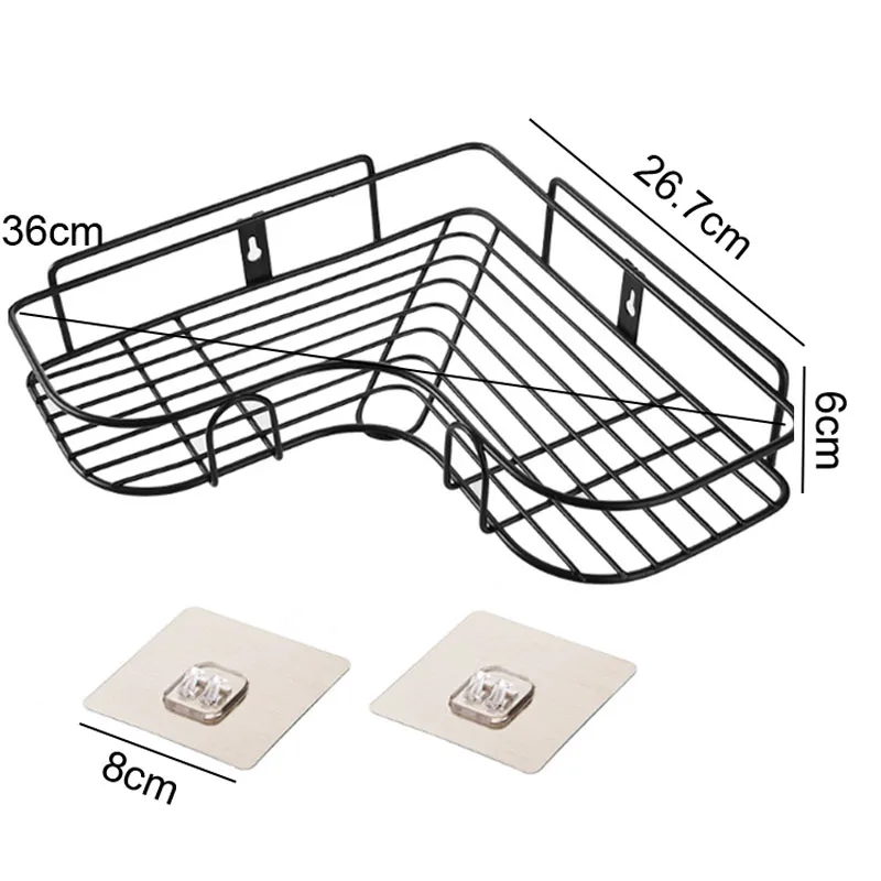 الحمام الزاوية رف تخزين معادن المطبخ جدار الالتصاق تخزين حامل دش الشامبو الرف المنزلية اكسسوارات المنظم
