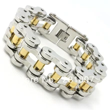 20 MM enormes y pesados hombres de Boy Biker 18 oro plata pulido cadena Motor Biker pulsera de acero inoxidable 316L del brazalete del encanto del nuevo regalo
