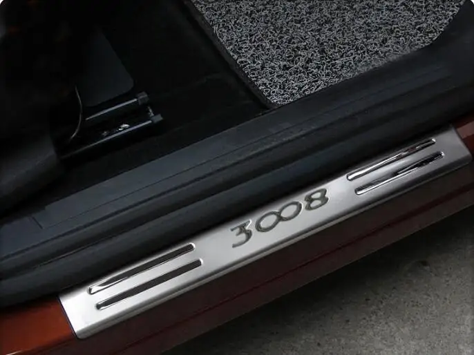 

For PEUGEOT 207 308 3008 Car styling Accessories Stainless Door Sill Scuff Plate Guards Protector Sticker 2010 2011 2012 2014