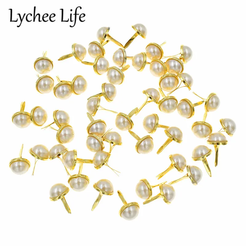 Lychee Life 50 шт. металлические жемчужные браслеты золотого цвета 2 см x 1 скобы сделай